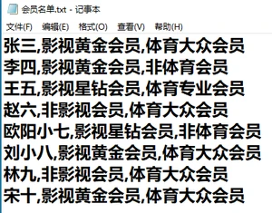 会员名单